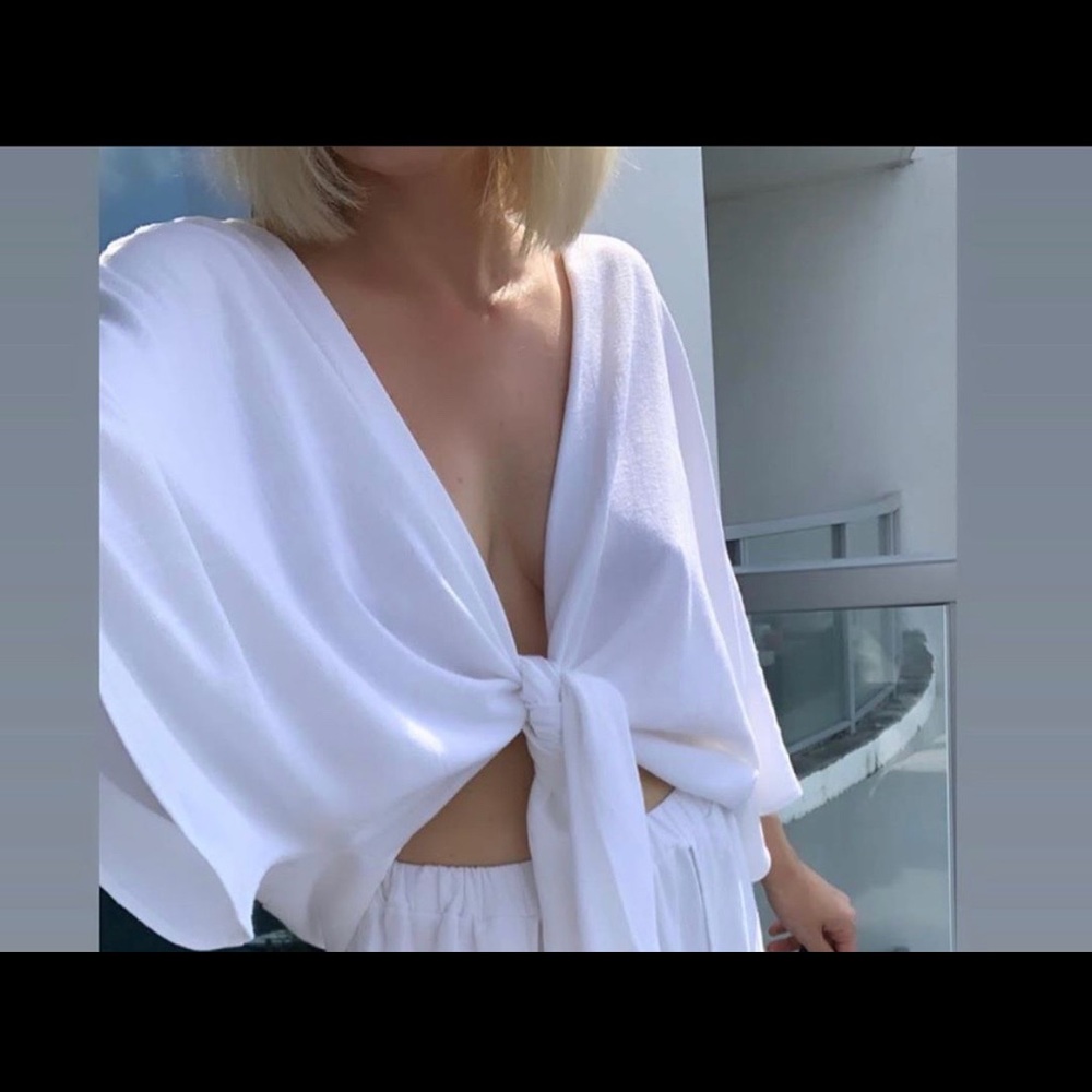 White tie front top